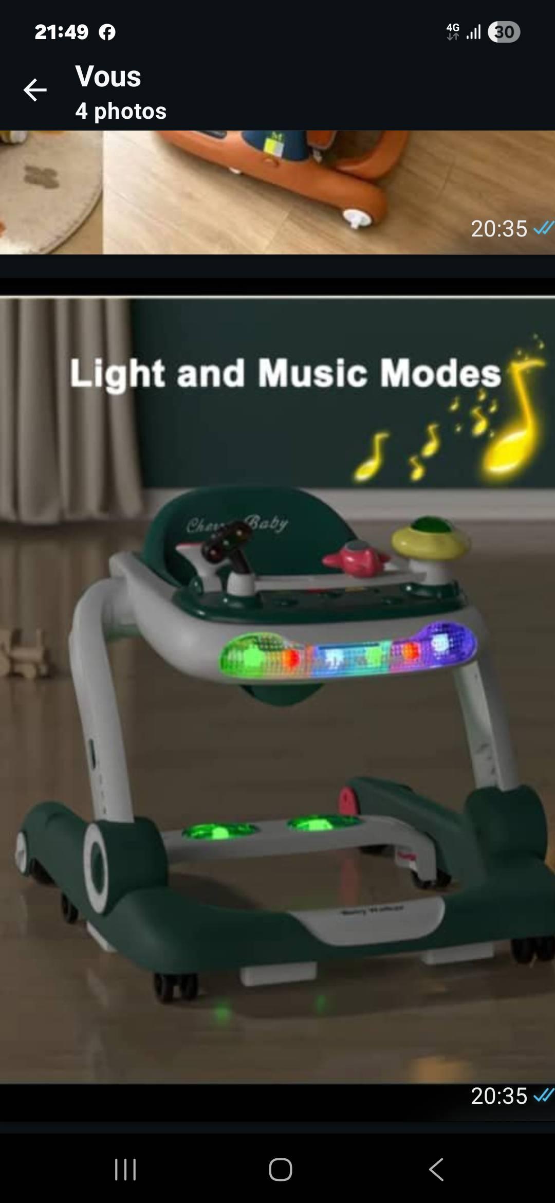 Laissez-pied bébé vert à lumières et musique